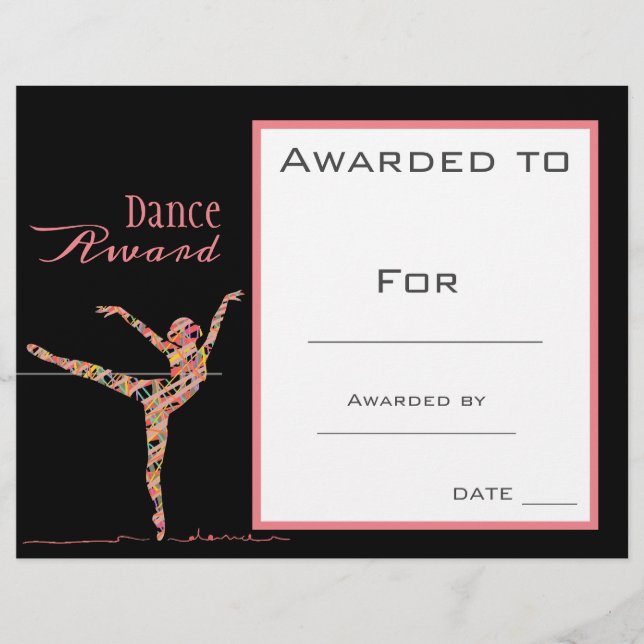 Dance award fille ballet danseuse rose (Devant)