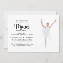 Dance Considérant Photo Invitation