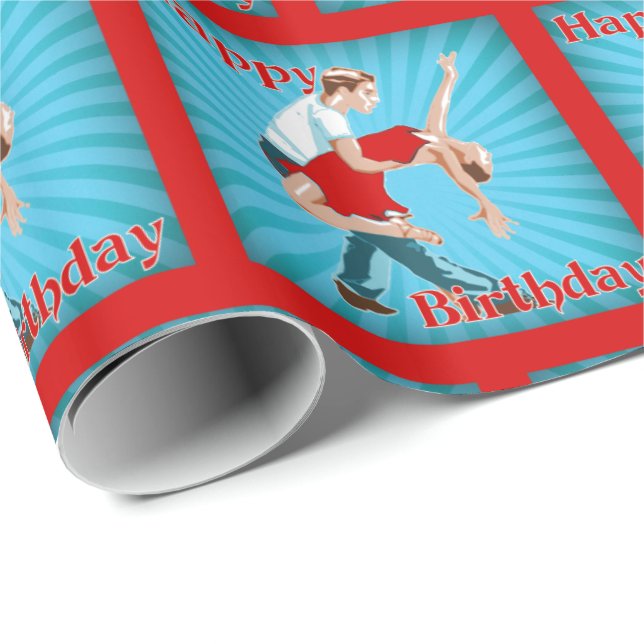 Dance Couple Joyeux Anniversaire Cadeau Papier env (Coin rond)
