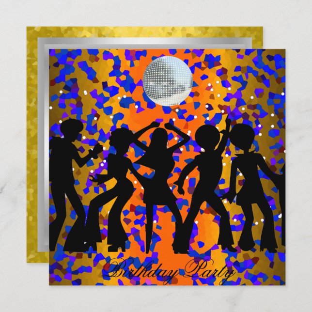 Dance Disco Anniversaire Fête Invitation (Devant / Derrière)