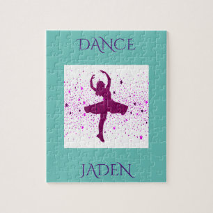 DANCE filles puzzle avec nom personnalisé.