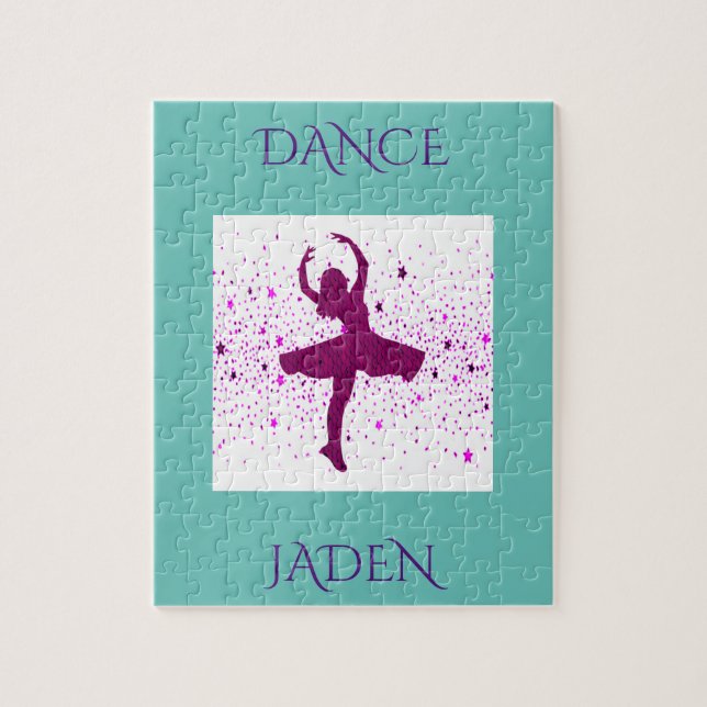 DANCE filles puzzle avec nom personnalisé. (Vertical)
