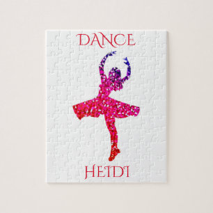 DANCE filles puzzle avec nom personnalisé.