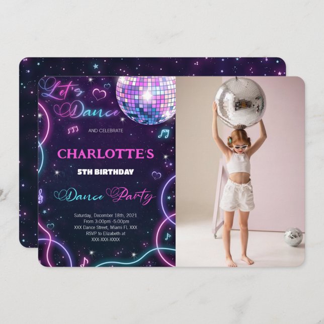 Dance Photo Invitation (Devant / Derrière)