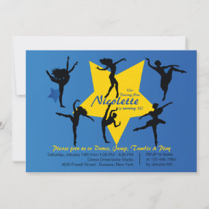 Dance Star Fille's Birthday Party Invitation