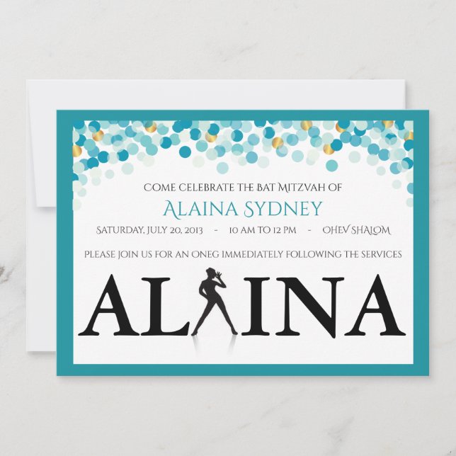 DANCER DOTS Invitation Bat mitzvah (Devant)