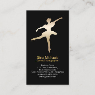 Dancer Gold Silhouette Dancer Carte de visite
