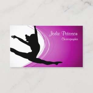 Dancer Jette Leap Silhouette Fuschia Carte de visi