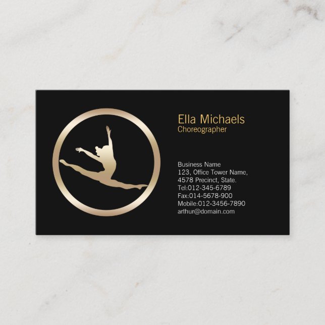Dancer Leap Icon Dancer Carte de visite (Devant)