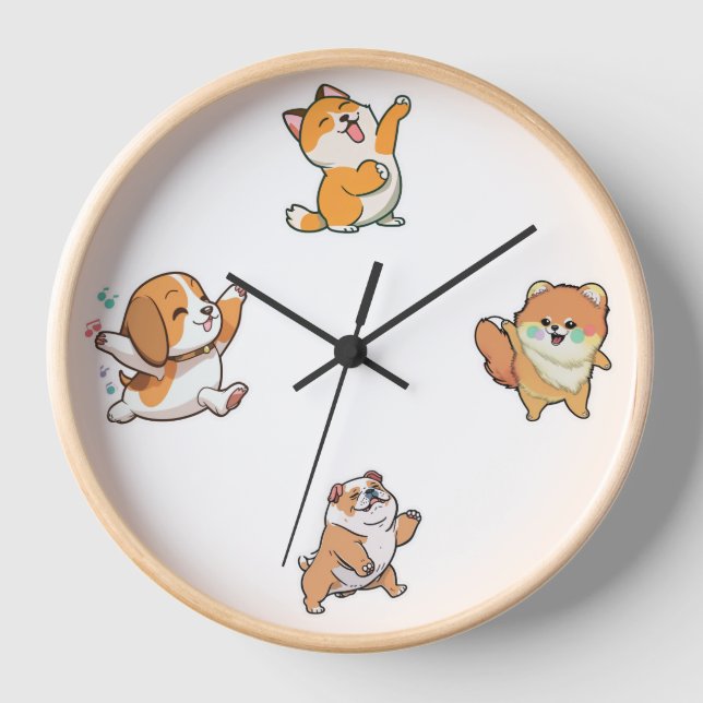 Dancing Dog O'clock horloge murale horloge (Recto)
