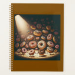 Dancing Doughnuts Surreal Bakery<br><div class="desc">organize your days with a touch of sugary magic in this whimsical spiral planner featuring a surreal scene of dancing doughnuts under a theatrical spotlight. perfect for students, bakers, or office professionals, this unique stationary item combines practical scheduling with a fun and artistic food illustration. the vibrant colors of the...</div>