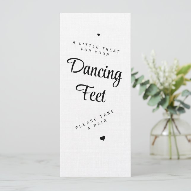 Dancing Feet Sign Wedding Flip Flops Invitation (Debout devant)
