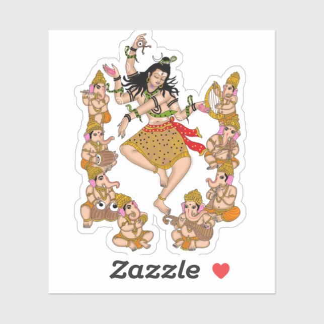 Dancing Shiva Sticker (Feuille)