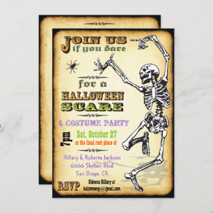 Dancing Skeleton Halloween fêtes Invitations