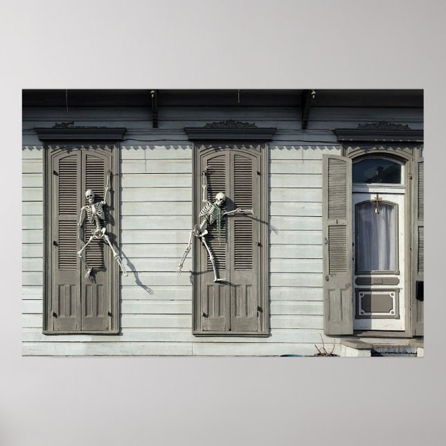 Dancing Skeletons Halloween House Poster (Devant)