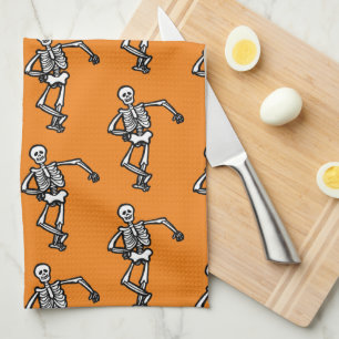 Dancing Skeletons Halloween Serviette de cuisine