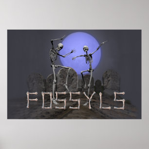 Dancing skeletons poster