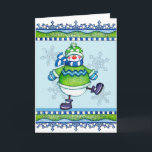Dancing Snowman - Carte de voeux<br><div class="desc">Carte de voeux hivernale d'un bonhomme de neige dansant.</div>