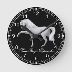 D'Andalou horloge murale blanche de cheval PRÉ