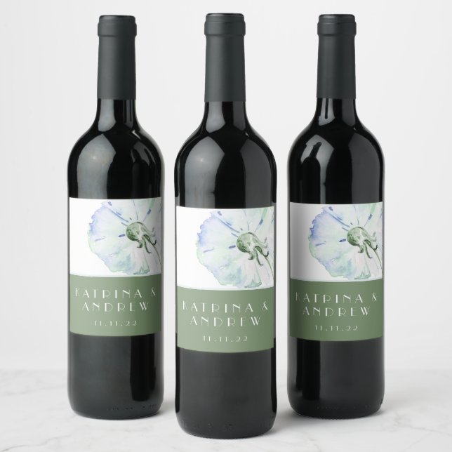 Dandelion Aquarelle Mariage Vins Étiquettes (Bouteilles)
