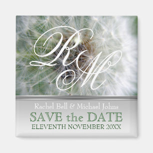 Dandelion Dreams Monogram SavetheDate Magnet