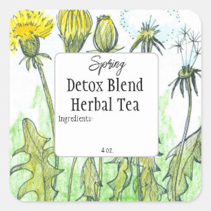 Dandelion Herb Tea Ressort Détox Étiquette de méla