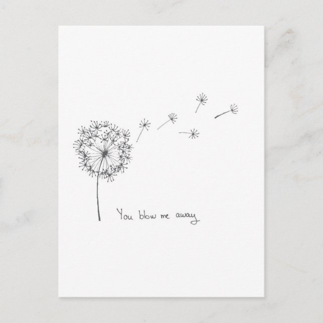 Dandelion main illustré drôle carte Valentines (Devant)