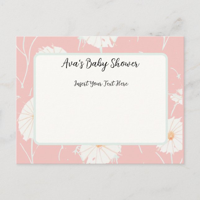 Dandelion Puff Pink Post Card Invitations (Devant)