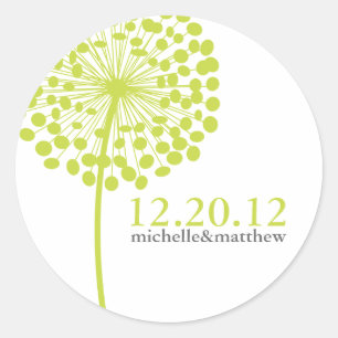 Dandelion Souhaite Mariage Favor Stickers
