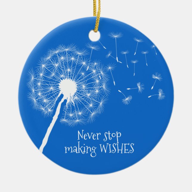Dandelion Souhaits Design Ornement en céramique (Devant)