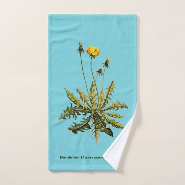 Dandelion Sur Bleu (Serviette à main)