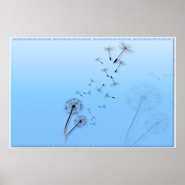 Dandelion sur les affiches bleu bébé (Devant)
