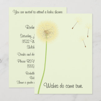 Dandelion veut une invitation Baby shower