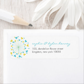 Dandelions Aimer mignon Mariage été Étiquettes de