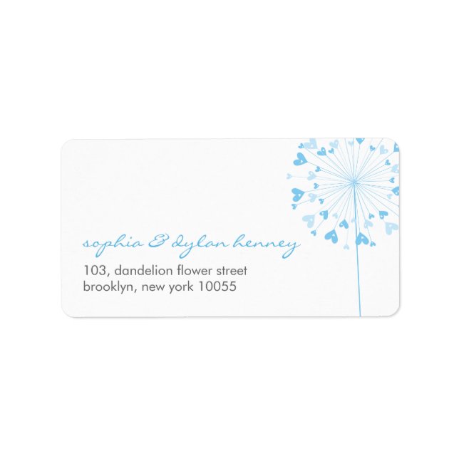 Dandelions Aimer mignon Mariage été Étiquettes de  (Devant)