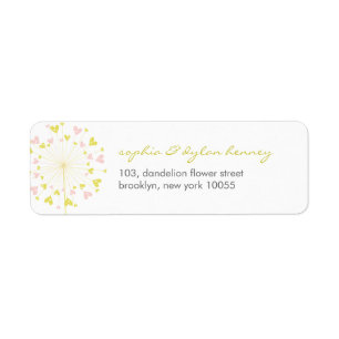 Dandelions Aimer mignon Mariage été Étiquettes de