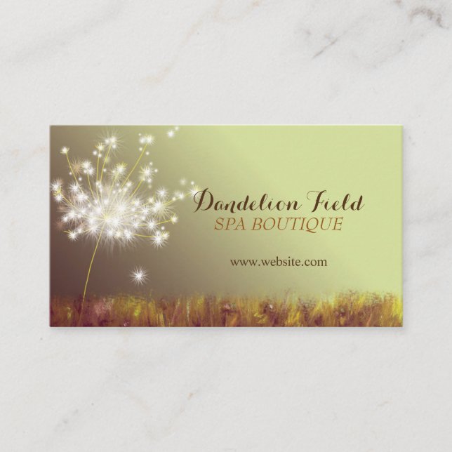 Dandelions élégant Carte de rendez-vous d'affaires (Devant)