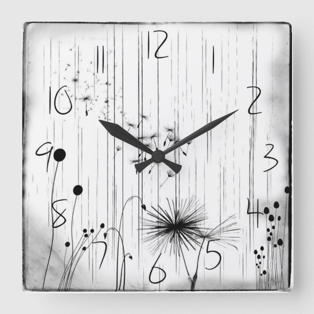 Dandelions et horloge murale de pluie (Recto)