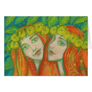 "Dandelions" pastel peinture été roux fille