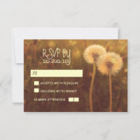 dandelions romantiques mariage rustique cartes RSV