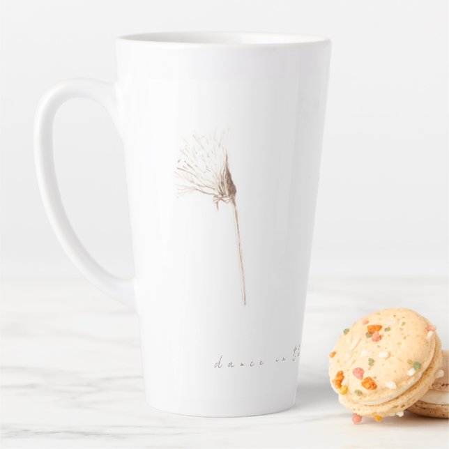 Dandelions secs encre dessin latte mug (En situation)
