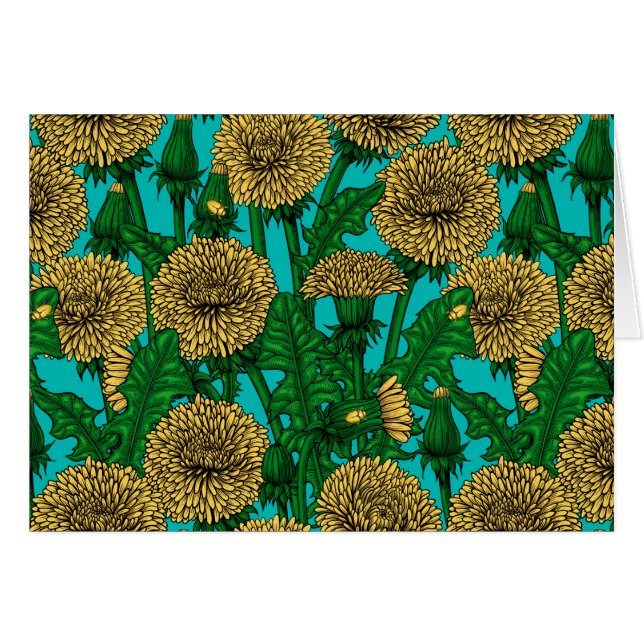 Dandelions sur turquoise (Devant horizontal)