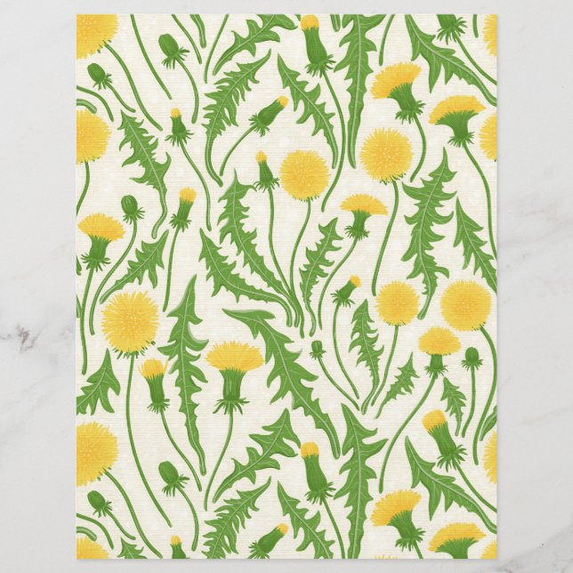 Dandelions, vert, jaune et blanc (Devant)
