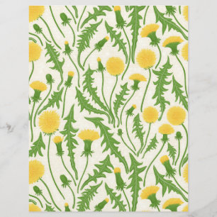 Dandelions, vert, jaune et blanc