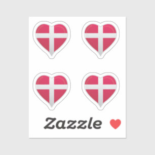 Danemark amour drapeau orgueil autocollant coeur