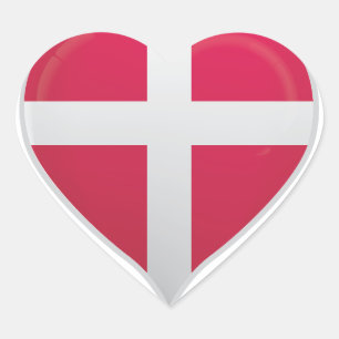 Danemark amour drapeau orgueil autocollant coeur