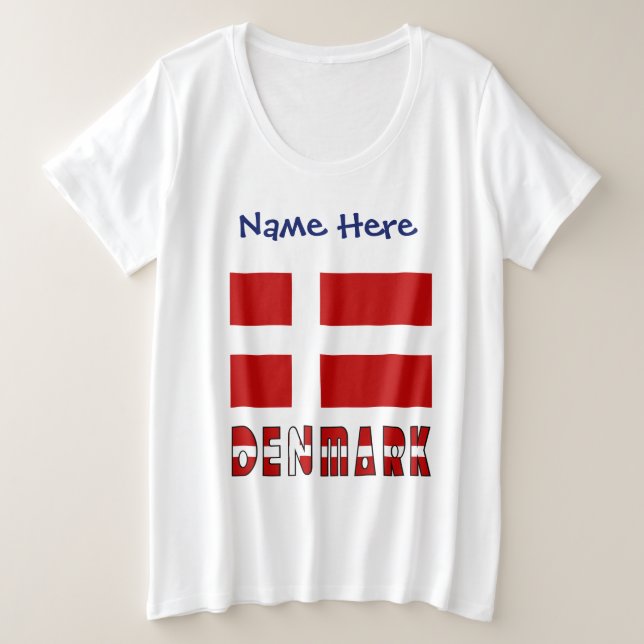 Danemark et Drapeau Danois Personnalisés  (Design devant)