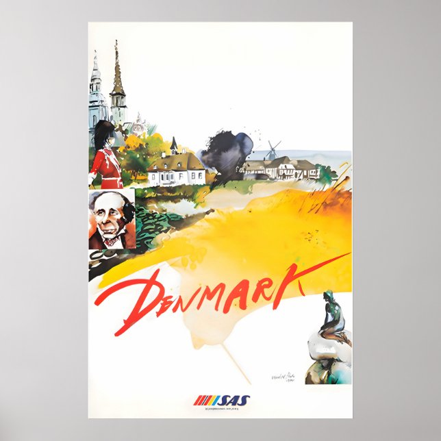 Danemark Peinture SAS Affiche de voyage Art danois (Devant)