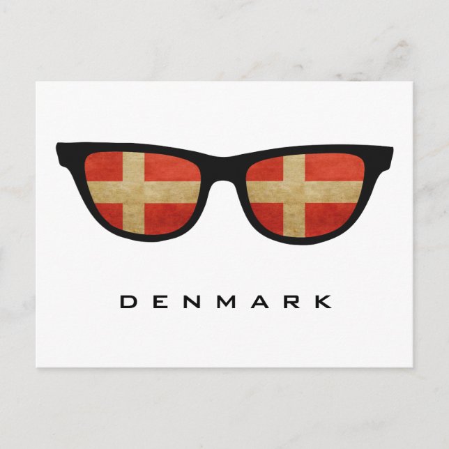 Danemark Shades texte personnalisé et carte postal (Devant)