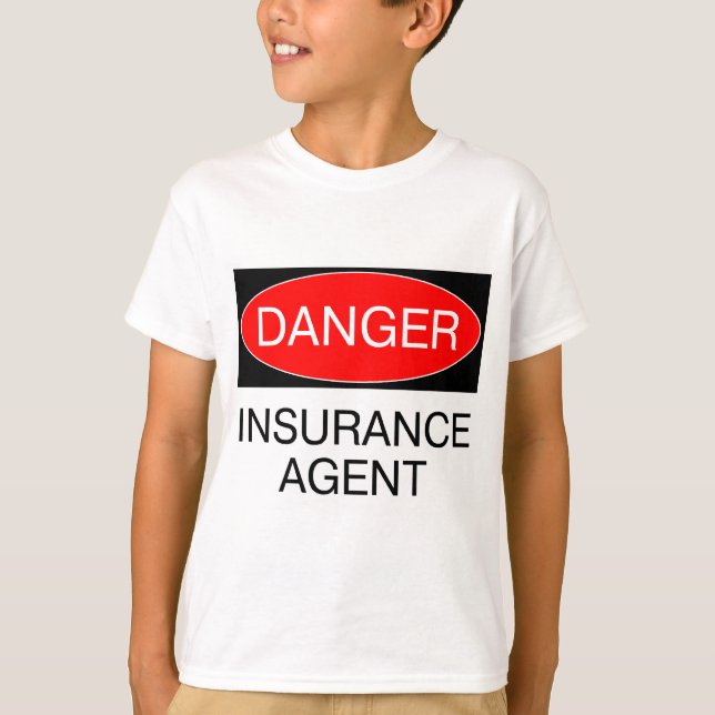 Danger - Agent d'Assurance T-Shirt Drôle Mug Chape (Devant)